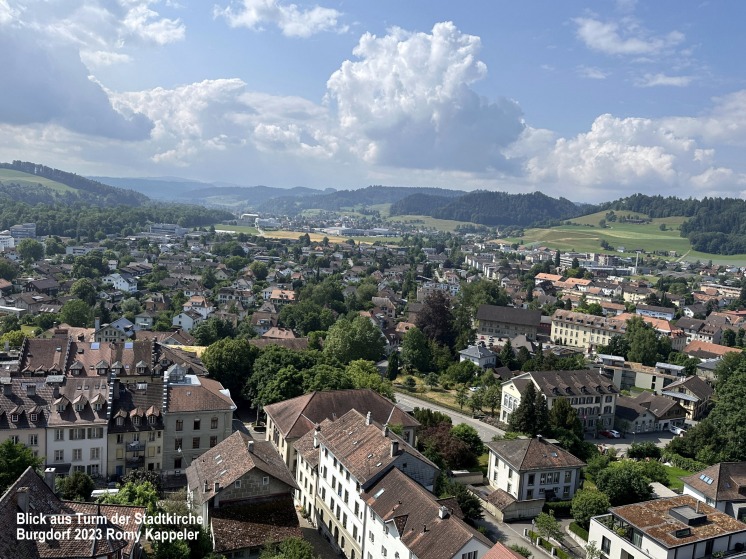 Blick aus Kirchturm Stadtkirche Burgdorf Richtung Oberburg
