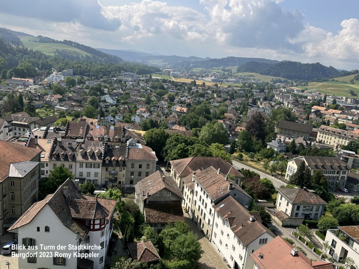 Blick aus Kirchturm Stadtkirche Burgdorf Richtung Oberburg