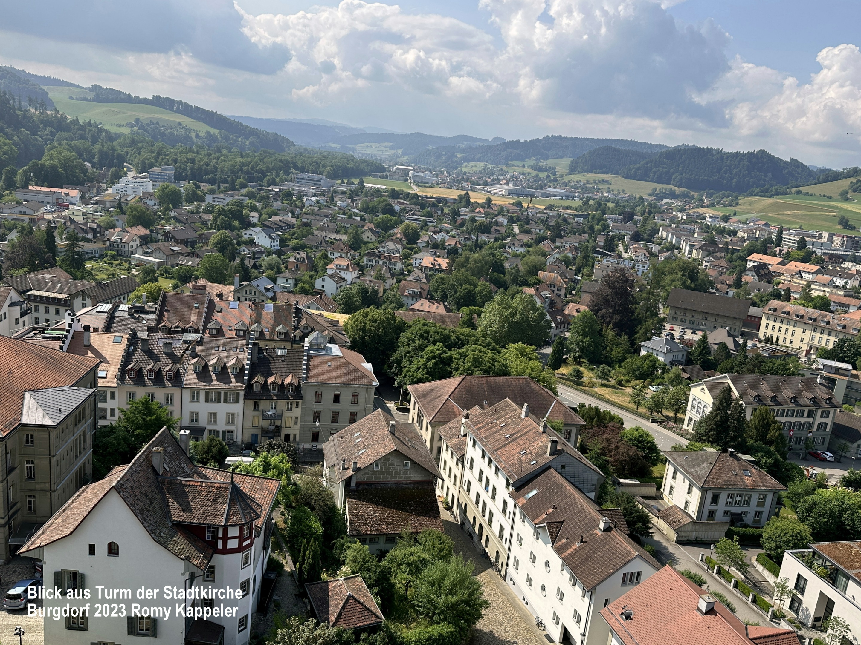 Blick aus Kirchturm Stadtkirche Burgdorf Richtung Oberburg